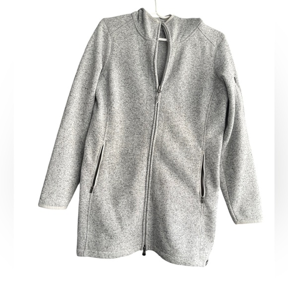 L.L.Bean Women's Grey Sweater Fleece Coat Size Medium - Picture 12 of 16